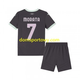 Koszulka AC Milan Morata 7 Dziecięcy Trzeci Koszulki Piłkarskie 2024-2025 Krótki Rękaw